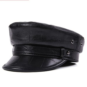 Chapeau de <span class=keywords><strong>marin</strong></span> en cuir véritable pour femme, prêt à être expédié en gros, chapeau de newsboy, chapeau de cabbie, chapeau de boulanger, chapeau de pêcheur, chapeau de capitaine - Product Image 5