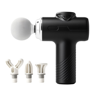 Pistola de masaje portátil recargable con 4 cabezales de masaje para aliviar el dolor de cuello y hombros - Product Image 3