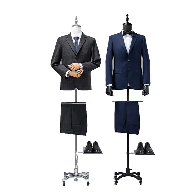 Ruota universale negozio di abbigliamento di fascia alta modello maschile puntelli abito a mezza lunghezza display finestra manichino espositore modello