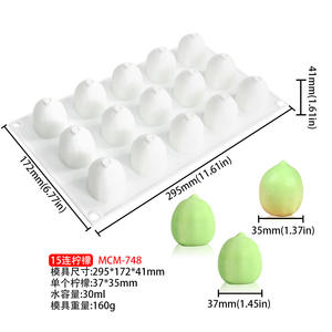 Cetakan Silikon 15 Lubang untuk Kue, Es Krim, Mousse Bentuk Mangga, Stroberi, Lemon, Raspberry, Pisang Mini 3D, Cetakan Silikon Buah Asli - Product Image 5