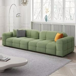 Straight Shape <b>Square</b> Upholstered Sofa Foam Filling Art Pattern Living Room Furniture - Product Image 1
