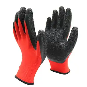 Износостойкие Нескользящие дышащие защитные перчатки для обработки, рабочие перчатки из латекса со складками