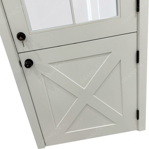 דגם האחרון דלתות עץ מלא טעם עם עיצוב זכוכית - Product Image 6
