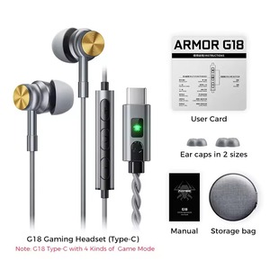 Auriculares para juegos PLEXTONE G18, auriculares internos para juegos, auriculares tipo C con micrófonos, 4 tipos de efectos de juego, Deltaforce - Product Image 1