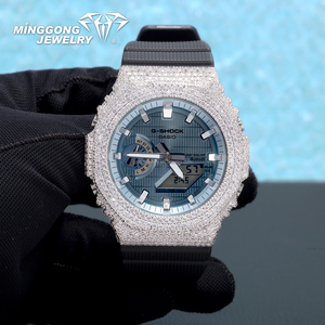 Minggong GM GBM <span class=keywords><strong>2100</strong></span> Moissanite glacée VVS Moissanite Galaxy Watch 8 Classic Blanc Argent 925 Accessoire de bijouterie Modèle CCSW019M 25g - Product Image 1