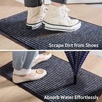 Tapis de bienvenue antidérapant, paillasson d'entrée personnalisé en polyester à rayures côtelées, tapis de porte extérieur en PVC pour l'entrée de la maison, luxe