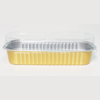 Moule à Cupcake en feuille d'aluminium de forme rectangulaire avec couvercles Doublures en feuille de Cupcake Mini moules jetables pour contenants alimentaires