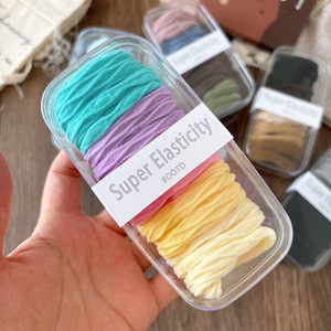 Lot de 20 élastiques à cheveux colorés à motif géométrique, haute élasticité, sans peluches, pour filles, avec boule décorative, idéal pour <span class=keywords><strong>queue</strong></span> de <span class=keywords><strong>cheval</strong></span> - Product Image 2