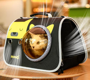 Lüks evcil hayvan sırt çantası katlanabilir uzay kapsülü tasarım fermuar nefes küçük kedi köpek omuzdan askili çanta açık taşıyıcı baskılı - Product Image 4