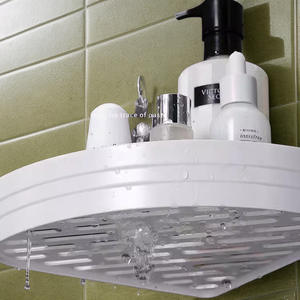 Vente flash : Étagère de rangement triangulaire simple pour la maison, sans perçage, à fixer au mur, organisateur en plastique pour cuisine et salle de bain, <span class=keywords><strong>coin</strong></span>, injection - Product Image 2