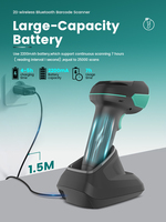 Lector de Códigos de Barras QR Automático Syble XB-D30BT, Escáner de Códigos de Barras Inalámbrico 2D de Mano con Base