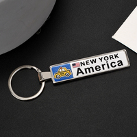 Vente en gros de porte-clés de plaque d'immatriculation européenne suspendus porte-clés drapeau national du Canada porte-clés rectangulaire en métal blanc en résine époxy