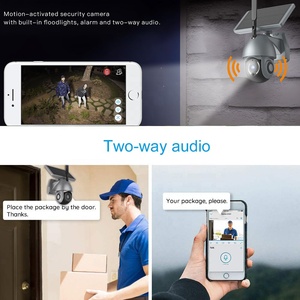 Ngoài trời an ninh năng lượng mặt trời PTZ WIFI máy ảnh với 1080P PIR phát hiện chuyển động âm thanh hai chiều và báo động ánh sáng được xây dựng trong mic - Product Image 5
