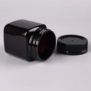 En stock 250g <span class=keywords><strong>500g</strong></span> <span class=keywords><strong>Pot</strong></span> carré en PET brun foncé à large ouverture Contenant en plastique pour <span class=keywords><strong>miel</strong></span> avec bouchon inviolable pour emballage <span class=keywords><strong>de</strong></span> bonbons - Product Image 5