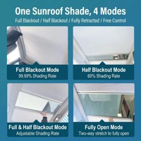 Pare-soleil rétractable intelligent électrique AITO M5 en aluminium, isolation thermique de luxe, noir/argent, rideau intégré avec fente pour carte