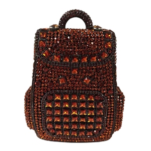 Sac à dos chic pour femme, pochette à strass, sac de soirée de luxe en cristal, sac à main pour mariage, cocktail, bal de promo avec bandoulière chaîne - Product Image 4