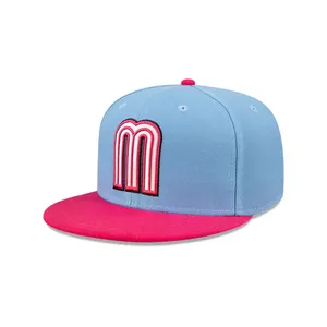 Boné esportivo fechado para corrida de beisebol clássico México 2023 Mundial, chapéu azul e rosa, boné para corrida, chapéu mexicano