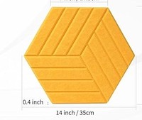 12*10 pouces gravé v-rainuré hexagone PET feutre carreaux insonorisé broche babillard conception personnalisée panneaux muraux acoustiques pièces