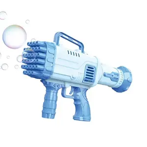 Nuevos regalos personalizados para niños 32 agujeros Rocket Bazooka máquina de burbujas pistola de burbujas juguetes para adultos jugando al aire libre