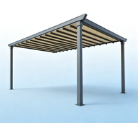 Pergola rétractable en alliage d'aluminium avec voile en PVC - Couverture de terrasse motorisée résistante aux intempéries avec commande intelligente et projection de 21 m