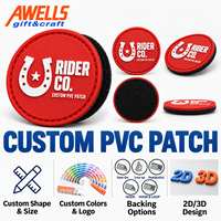 Écussons PVC en gros personnalisés avec logo de motard, design rond rouge pour marques de motos, équitation et vente au détail de mode