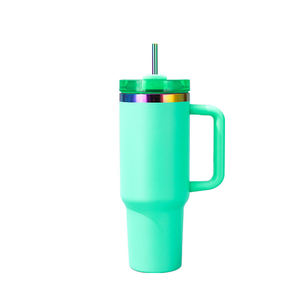 लेजर उत्कीर्णन इंद्रधनुष प्लेटेड 40 औंस डबल दीवार स्टेनलेस स्टील इंसुलेटेड कार टंबलर 40 औंस यात्रा कॉफी मग कप - Product Image 4