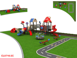 Tobogán combinado grande para exteriores para jardín de infantes, equipo de juego sin alimentación, conexión de escalada en pasillo - Product Image 5