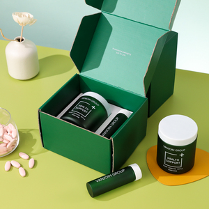 Bouteille/pot de capsule carrée de couleur personnalisée écologique Boîte en papier de haute qualité Ensemble de paquets de suppléments de pilules Boîte-cadeau d'avion - Product Image 2