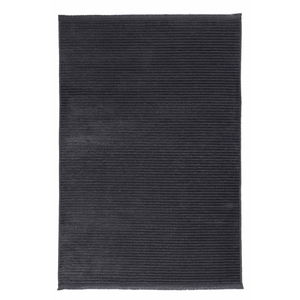 Luna Anthracite Striped Chenille <b>Rug</b> Wholesale 7mm Washable Non Slip Polyester Cotton PET Friendly Eco Friendly Home Floor - Product Image 1