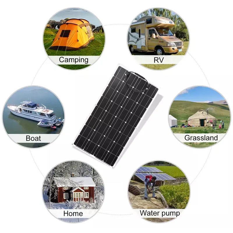 JCNS Wholesale Efficient 36V 200w ETFE Monocrystalline Kit Solar Panel Flexible For Boat Touring Car