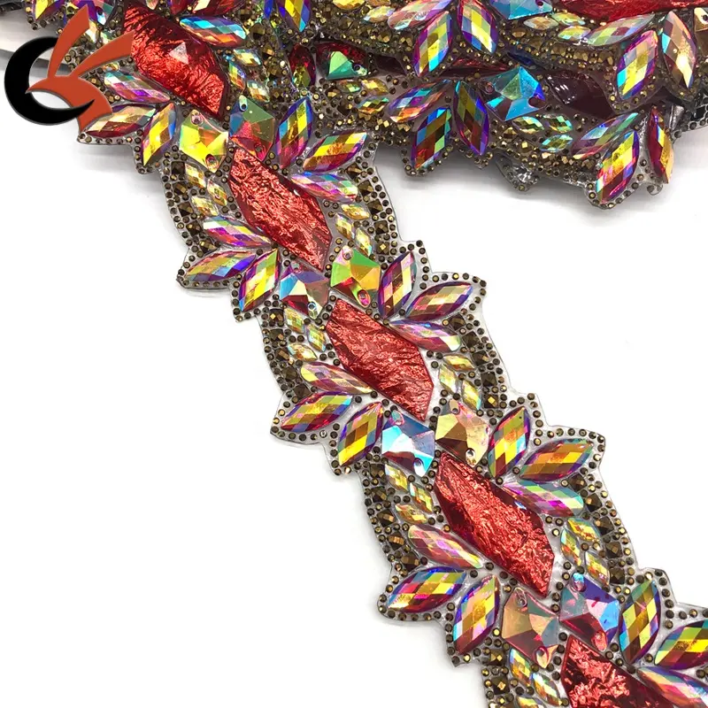 Luxo DIY Carnival traje decoração Ferro em strass aparar Hot fix gemas extravagantes aparar