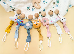 Lindo estilo <span class=keywords><strong>infantil</strong></span> forma Animal algodón <span class=keywords><strong>moda</strong></span> hermosa impresión chupete titular chupete Clip para bebé uso diario - Product Image 6