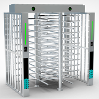 Torniquete de Doble Carril de Altura Completa, Control de Acceso de Alta Seguridad, Torniquete de Acero Inoxidable para Entrada Interior y Exterior