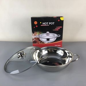 Marmite à fondue chinoise multi-tailles (26-38 cm) en acier inoxydable 201 extra épais, double compartiment, compatible induction et gaz - Product Image 2