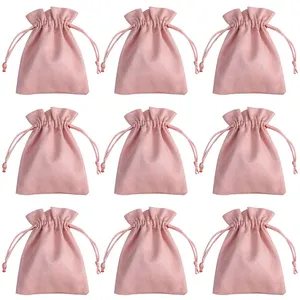 Pink Velvet Drawstring Jewelry Pouches Wedding Candy Favors gift bag