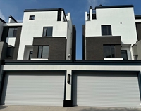 Porte de garage extérieure automatique électrique moderne en alliage d'aluminium, coupe-vent, à enroulement, sur mesure, à levage élevé, finition de qualité