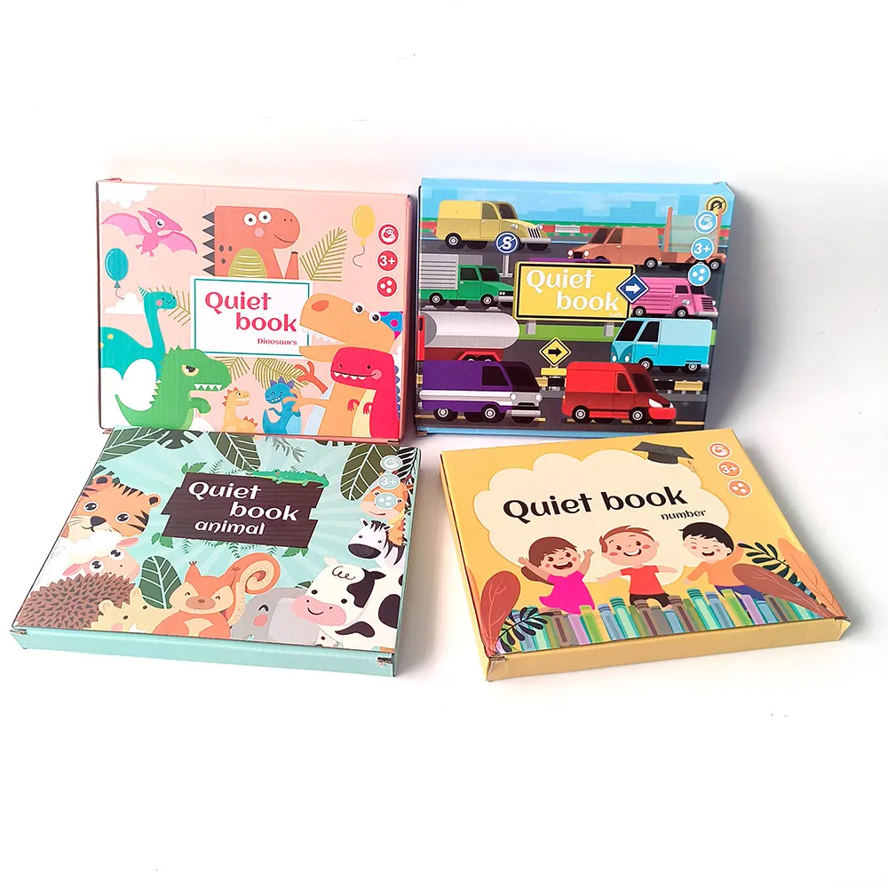 Kustomisasi pabrik buku tenang untuk balita montesori buku sibuk untuk anak-anak kendaraan ruang pembelajaran tubuh kegiatan mainan pendidikan