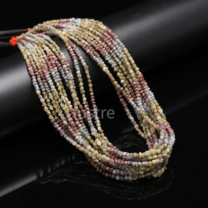 ลูกปัดเพชรดิบหลากสี คุณภาพสูง สำหรับทำเครื่องประดับ เพชรดิบธรรมชาติ ขนาด 3-5 มม. 25 กะรัต ของขวัญวันเกิดแบบกำหนดเองได้ - Product Image 3