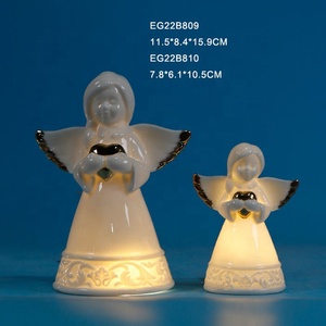 Porcelana branca cerâmica anjo estatueta Natal xmas ornamentos - Product Image 4