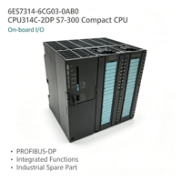 6ES7314-6CG03-0AB0 S7-300 CPU314C-2DP Pengontrol CPU Antarmuka MPI 24DI/16DO 4AI 2AO Pt100