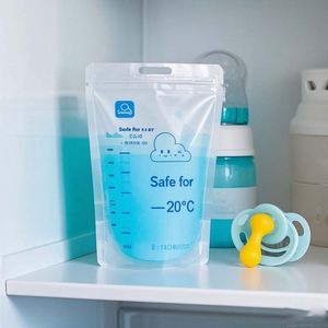 Sac de stockage de lait maternel congelable à double fermeture à glissière sans BPA avec bec étanche pour le stockage des aliments pour animaux de compagnie de sushi à chewing-gum - Product Image 6