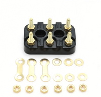 Bornier à vis automobile M6, 2 pôles, 24V, contact en laiton, 150A, barre de connexion 50*32 TB06212, tige en fer pour moteur