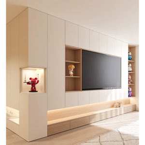 Meuble TV en <span class=keywords><strong>vente</strong></span> chaude, meuble TV simple en bois avec tiroir, ensemble <span class=keywords><strong>de</strong></span> meuble mural TV moderne minimaliste, salon, meubles élégants - Product Image 4