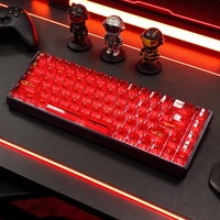 [PC Red Blue Samurai Fully Translucent Keycaps] Cross-border Bestseller Light-transmitting Mechanical Keyboard Keycaps Made