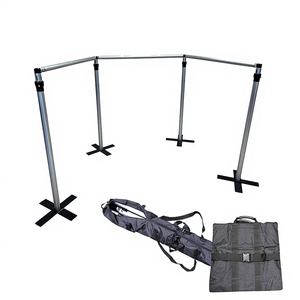 Tech Surround portátil tubo de aluminio cortina ajustable 5 pies H listo para enviar Kit de telón de fondo personalizado decoraciones de techo de boda - Product Image 1