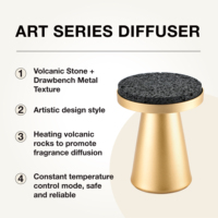 Diffuseur d'arômes de luxe en métal doré, sans eau, à base de roche volcanique, diffuseur de parfum silencieux pour la maison