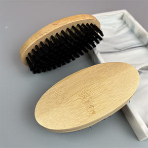 Stock de fábrica, nailon cepillo de cerdas de bambú y láser personalizado con logotipo, cepillos de barba de bambú medio duro para el aseo de los hombres - Product Image 6