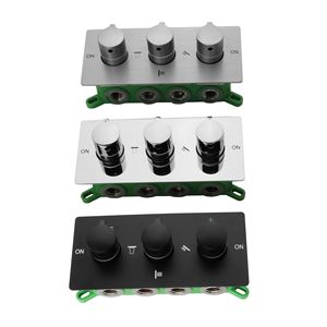 3 Handle Mixing Valve Body 2.5 In All Copper Ceramic Core <b>Hot</b> <b>Cold</b> Faucet Shower Valve V-010B - Product Image 5