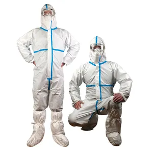 personal disposable sterile nuclear Disposable Coveralls Waterproof SMS radiation protection suit