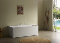 Baignoire autoportante en acrylique, rectangulaire moderne, avec fonction de trempage et drain, pour usage intérieur dans les villas, hôtels et salles de bain résidentielles